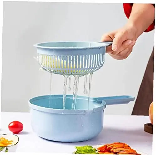 2023 Multi-function Large Capacity Wheat Straw Vegetable Slicer Cutter and Shredder with Guard and Egg White Separator 10 in 1