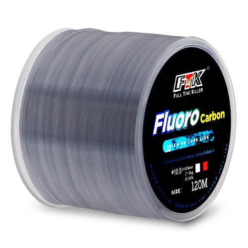 FTK 120m Fishing Line 0.2mm-0.6mm 7.15LB-45LB Fluorocarbon Coating Treatment Process Carbon Surface Nylon Molecules