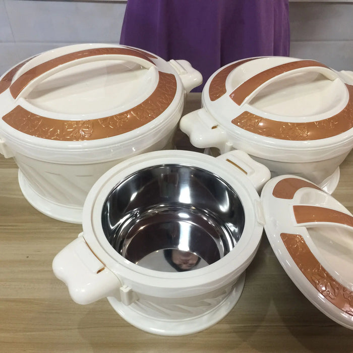 3 Pcs/Set 2.2/4.2/5.2L Ramadan Street family gathering Large Capacity Food Warm Insulated Rice Bucket With Handle Lunch Box