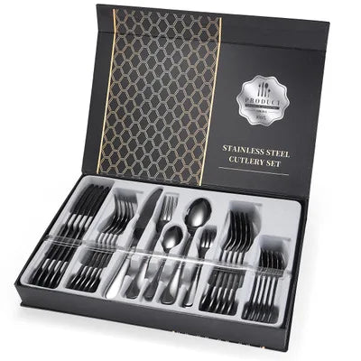 30-Piece Silverware Cutlery Set Stainless Steel Utensils for 5, Including Knife Fork Spoon for Home Kitchen Restaurant Camping