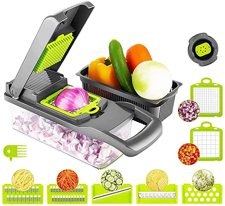 2023 12 In 1 Hand Operated Vegetable Mandoline Slicer Vegger, Food Chopper Onion cutter Vegetable Slicer vegetable cutter