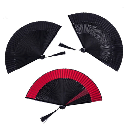 Chinese Style Black Fan Folding Female Classical Dance Craft Folding Fan