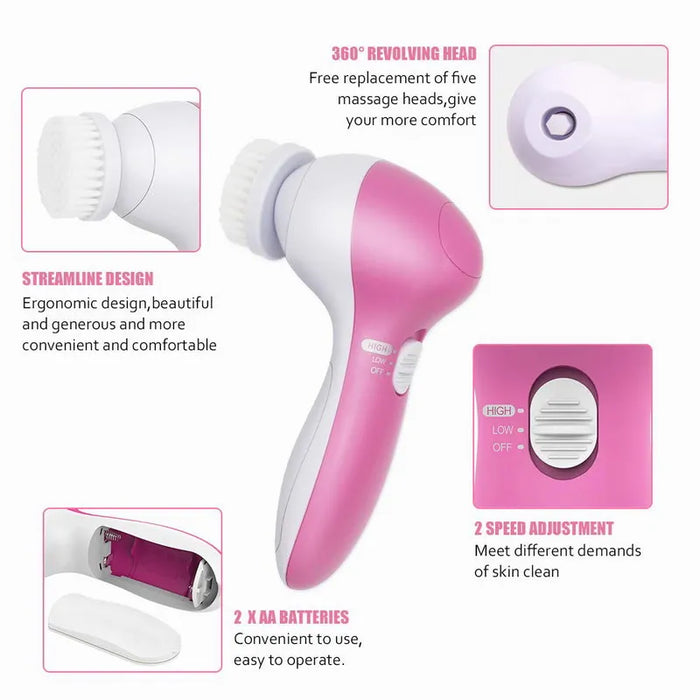 Face cleaning apparatus Electric face cleaning brush, electric 5 in 1 brush for cleaning face