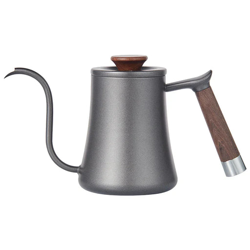 600ml Tea Kettle 304 Stainless Steel Coffee Pot Coffee Kettle with Long Wooden Handle