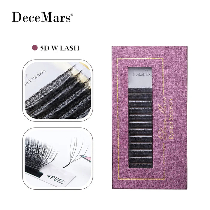 DeceMars 5D - W Shaped Eyelash Extension (12line/Tray)