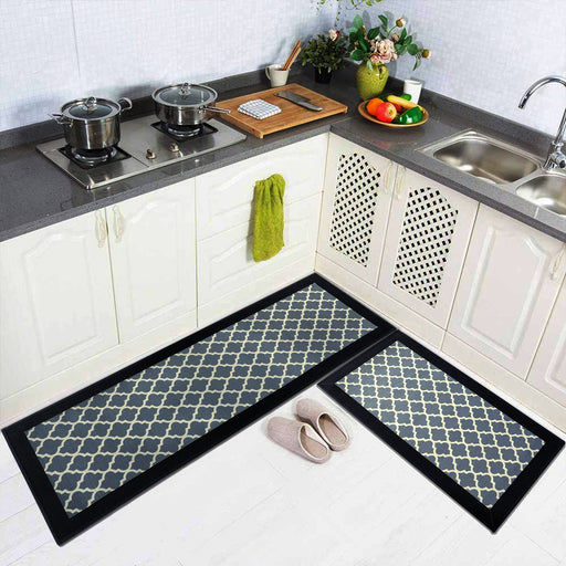 Linen Stripes Kitchen Rugs Set