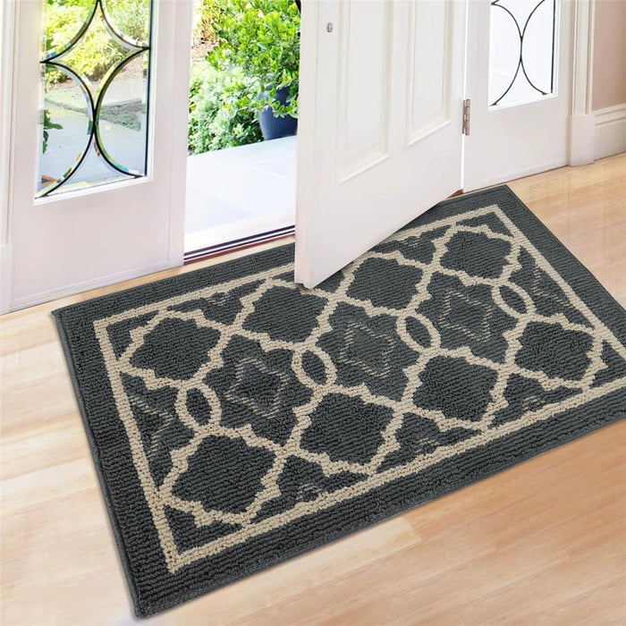 Dark Grey Modern Entrance Rug