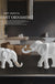 2pcs Elephant figurine resin for home office hotel decoration tabletop animal modern craft India white Elephant statue decor