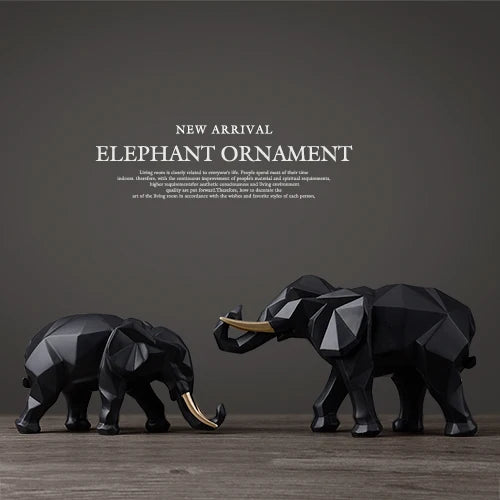 2pcs Elephant figurine resin for home office hotel decoration tabletop animal modern craft India white Elephant statue decor