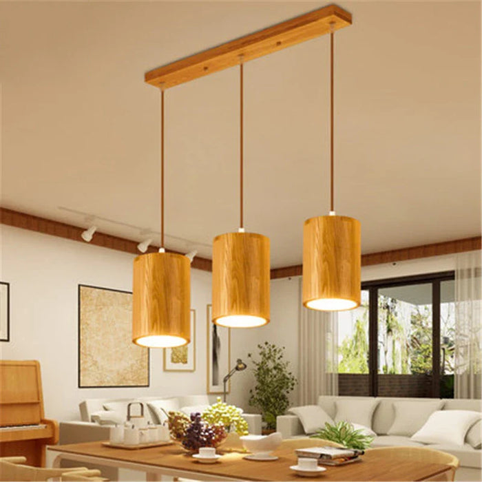 Designer Nordic simple Wood Pendant Lights led hanging lamp Kitchen Island bar hotel home decor E27