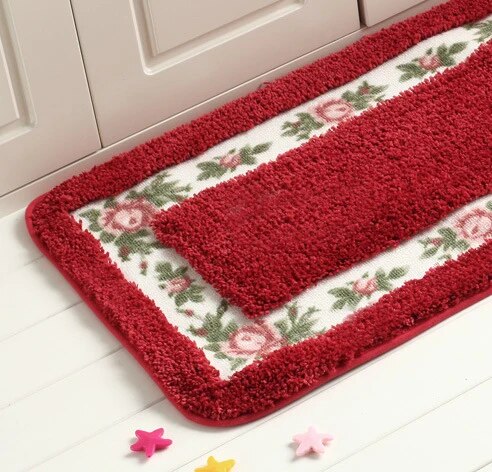 Pastoral Floor Carpet Living Room Bedroom Carpet Area Rug Anti-slip Floor Mat Bathroom Carpet Mat Kitchen Mat Home Textile