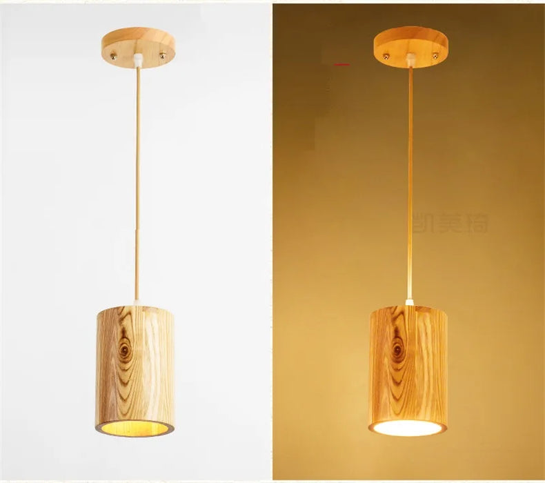 Designer Nordic simple Wood Pendant Lights led hanging lamp Kitchen Island bar hotel home decor E27