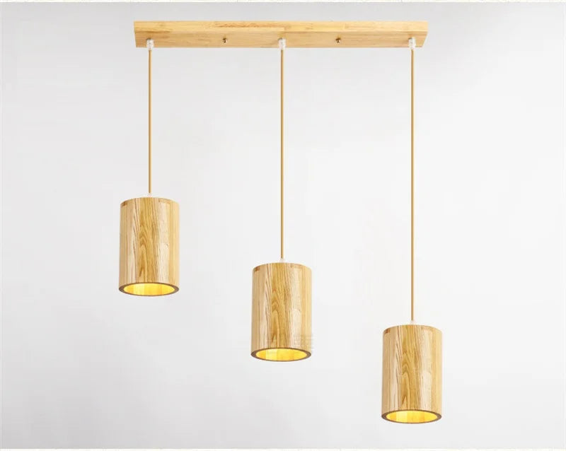 Designer Nordic simple Wood Pendant Lights led hanging lamp Kitchen Island bar hotel home decor E27