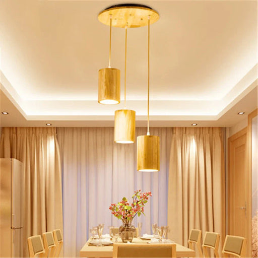 Designer Nordic simple Wood Pendant Lights led hanging lamp Kitchen Island bar hotel home decor E27