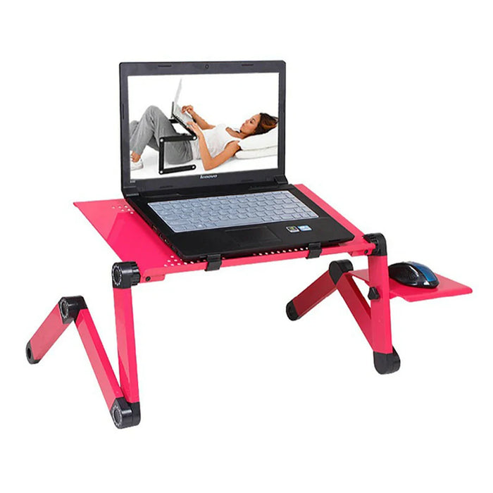 Adjustable Laptop Desk Stand Portable Aluminum Ergonomic Lapdesk For TV Bed Sofa PC Notebook Table Desk Stand With Mouse Pad