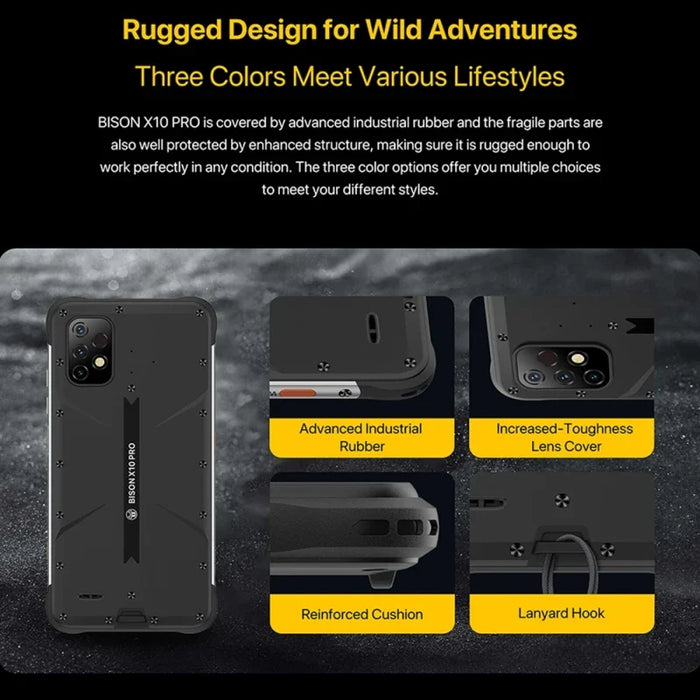 2021 Hot Sell UMIDIGI BISON X10 Pro 4G Android Rugged Phone, 4GB+128GB 6150mAh 6.53 inch Android 11 Support NFC Smartphone