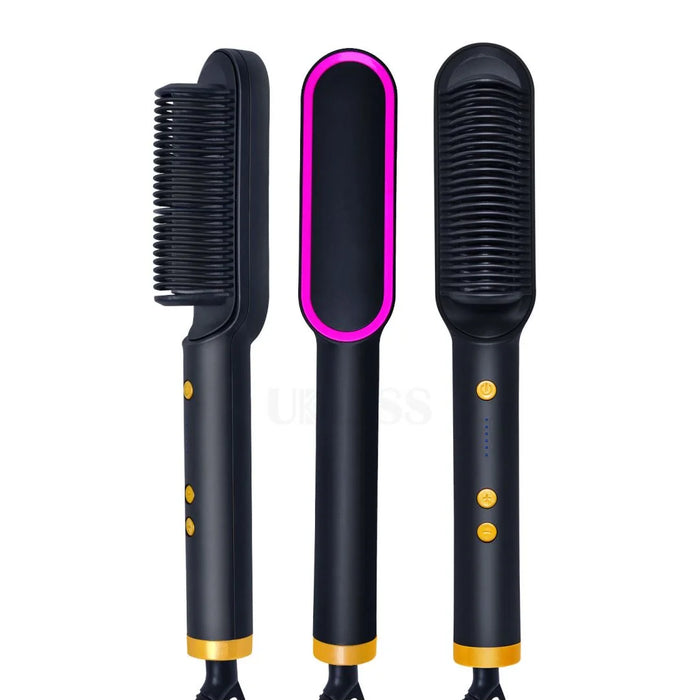 Drosphipping Hair Straightener Comb Volumizer Electric Men Beard Brush Professional Hair Straightener Styler