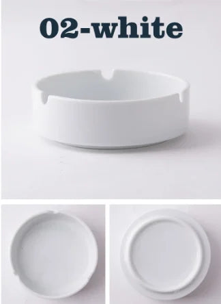 Custom logo printed ceramic ashtray, hotel porcelain round ashtray for office and home