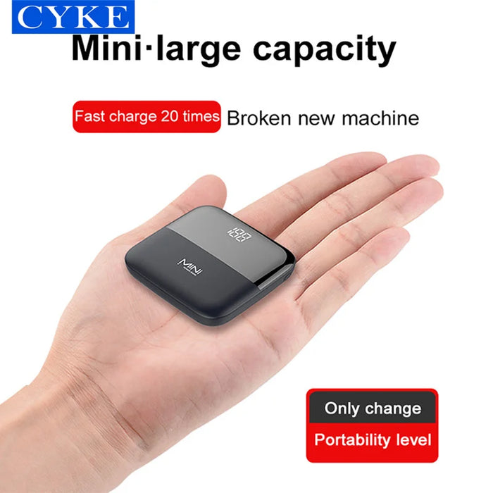 Cyke Q5 10000mAh Mini Power Bank Dual Usb Portable Charger Ultra Slim Mobile power supply Digital display With 2 Usb Port For Ce