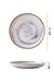 European Style Dinnerware Custom Logo Grey Salad Soup Bowl Porcelain Charger Plate Luxury Ceramic Dinner Set With Gold Rim