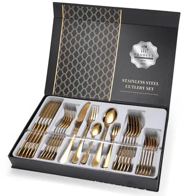 30-Piece Silverware Cutlery Set Stainless Steel Utensils for 5, Including Knife Fork Spoon for Home Kitchen Restaurant Camping