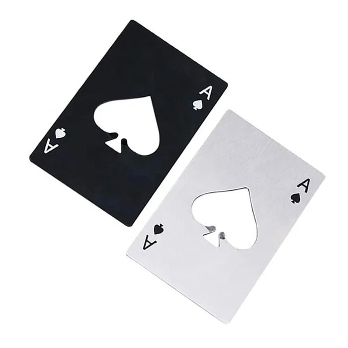 Beer tools credit card stainless steel flat casino poker ace bottle opener