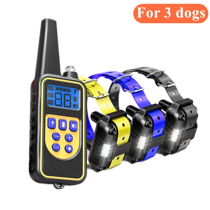 Electric Dog Training Collar Waterproof Dog Bark Collar Pet With Remote Control Rechargeable Anti Barking Device All Size Dogs