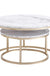 2Pcs Marble Texture Coffee Table for Living Room Sofa Side Round Coffee Tea Table 2 in 1 Combination Furniture Golden White