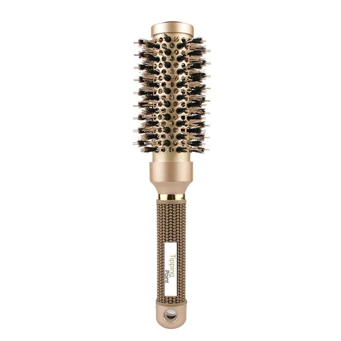 Round Brush Nano Thermal Ceramic Ionic Hair Brush Round Barrel Brush with Boar Bristles Enhance Texture for Hair Drying Styling