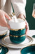  Supplier Dinnerware Full Dinner Sets 18 pcs White Green Royal Ceramic Dinner Set For Restaurant