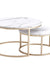 2Pcs Marble Texture Coffee Table for Living Room Sofa Side Round Coffee Tea Table 2 in 1 Combination Furniture Golden White