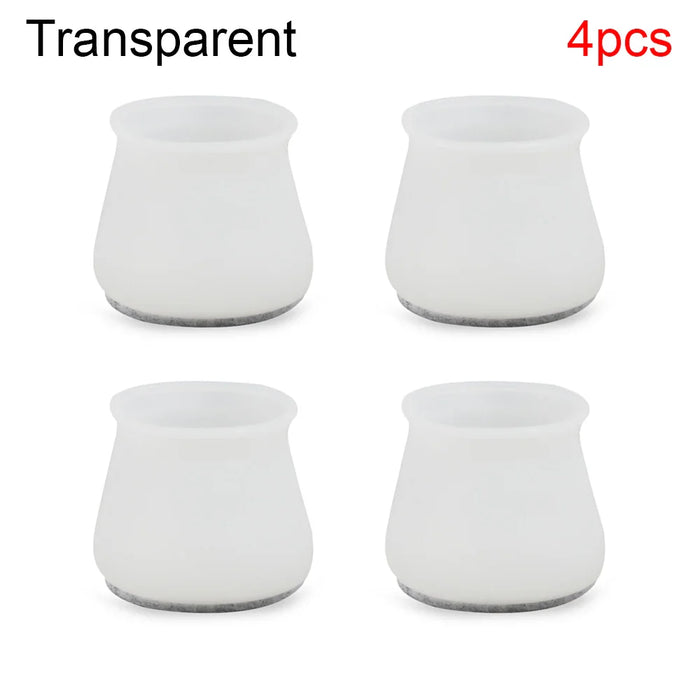 4pcs Floor Protectors Leg Caps Feet Pads Furniture Table Covers Socks Floor Protectors Round Bottom Non-Slip Cups