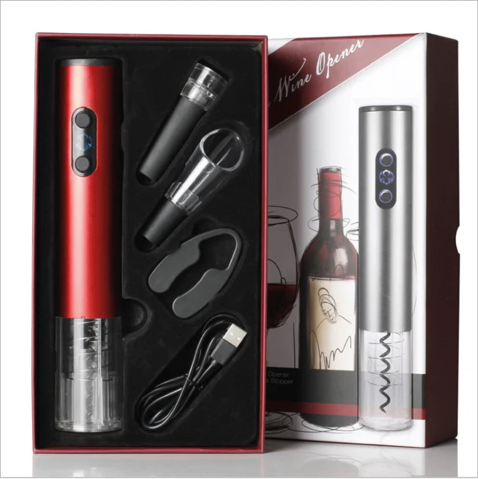 Electric Wine Opener Rechargeable Automatic Corkscrew Creative Wine Bottle Opener with USB Charging Cable