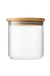 Cylinder Sealed Air Tight Kitchen Glass Spice Jar Container With Bamboo Lid For Storage