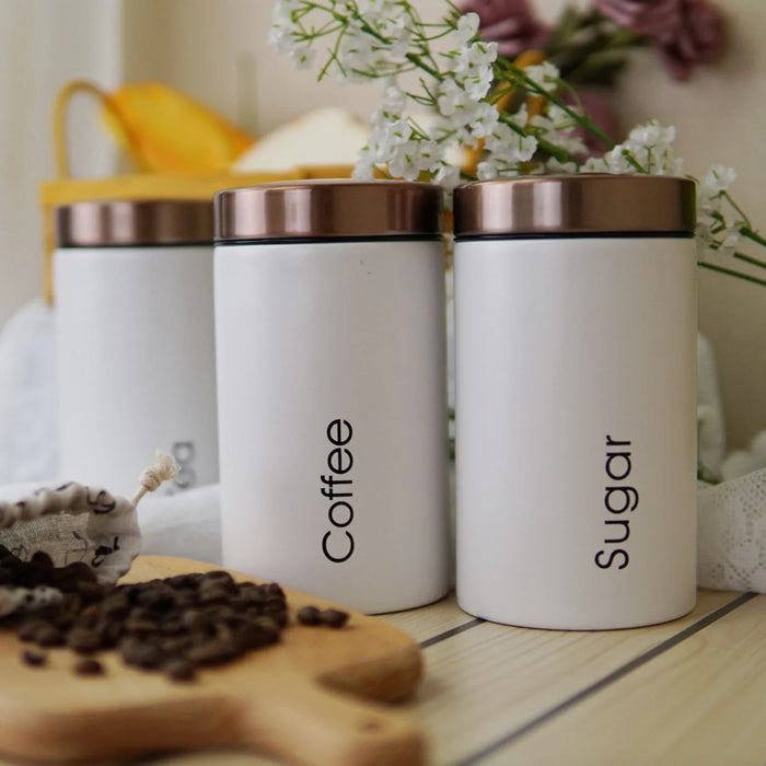 3pcs Canister Set Tea Coffee Sugar Storage Bottles Kitchen Food Canister Jar for Home Organizer Candy Sealed Cans Box