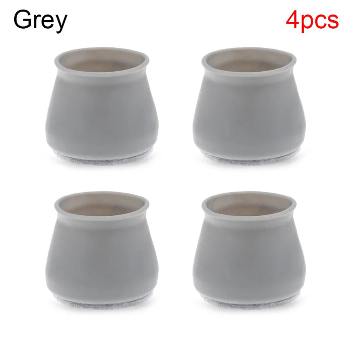 4pcs Floor Protectors Leg Caps Feet Pads Furniture Table Covers Socks Floor Protectors Round Bottom Non-Slip Cups