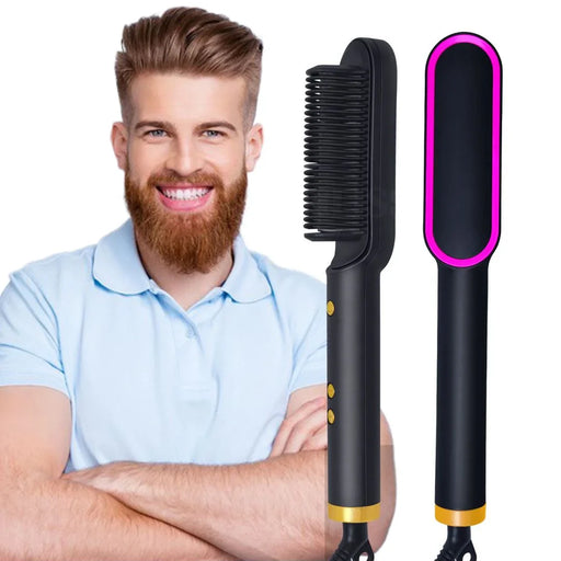 Drosphipping Hair Straightener Comb Volumizer Electric Men Beard Brush Professional Hair Straightener Styler