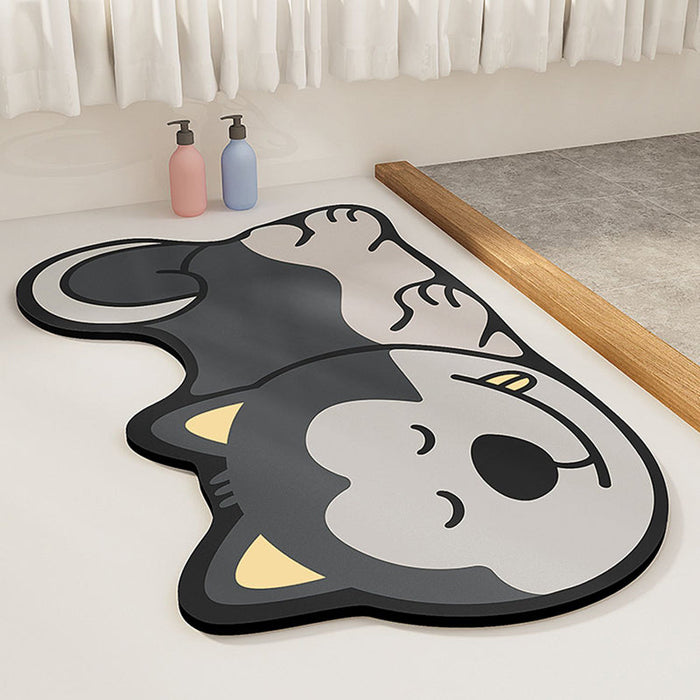 Husky Dog Bath Mat