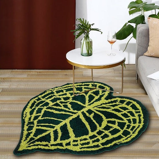 Feblilac Tropical Green Leaf Mat, Kitchen Bedroom Are Rug