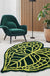 Feblilac Tropical Green Leaf Mat, Kitchen Bedroom Are Rug