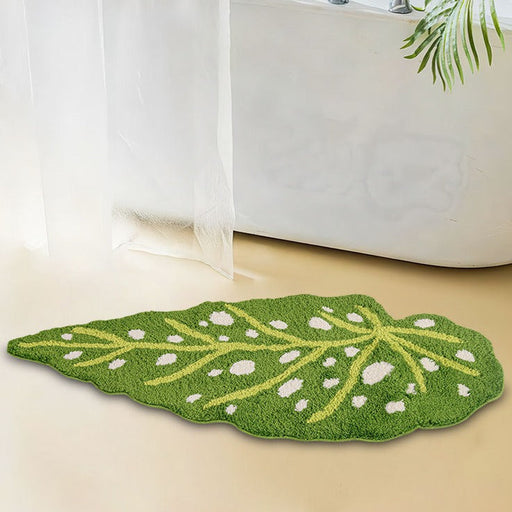 Feblilac Tropical Green Leaf Mat, Kitchen Bedroom Are Rug, Long Runner Mat