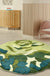 Feblilac Round Green Leaves Moss Area Rug, Mat for Living Room Bedroom Children's Room