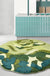 Feblilac Round Green Leaves Moss Area Rug, Mat for Living Room Bedroom Children's Room