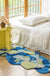 Feblilac Blue Moss Tufted Bedroom Mat