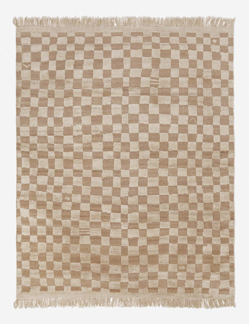 Irregular Checkerboard Hand-Knotted Wool Rug by Sarah Sherman Samuel