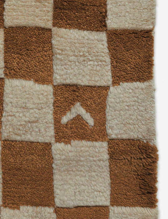 Irregular Checkerboard Hand-Knotted Wool Rug by Sarah Sherman Samuel