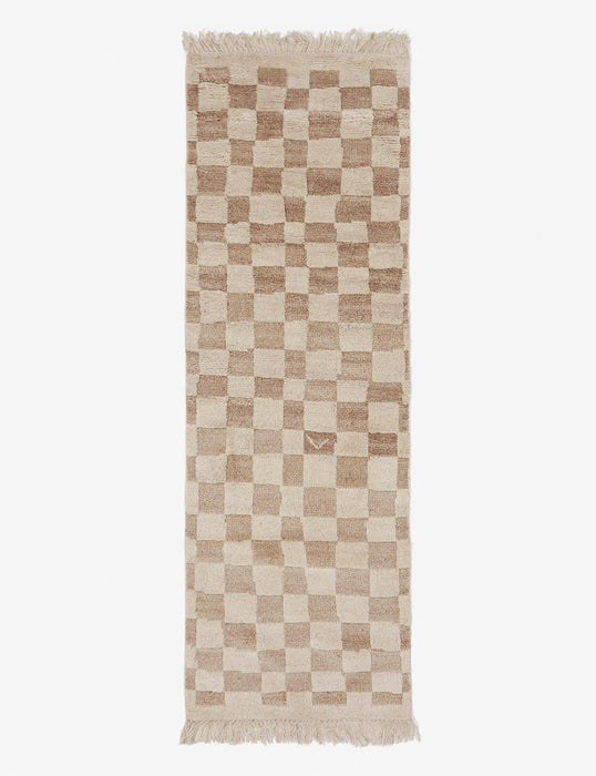 Irregular Checkerboard Hand-Knotted Wool Rug by Sarah Sherman Samuel