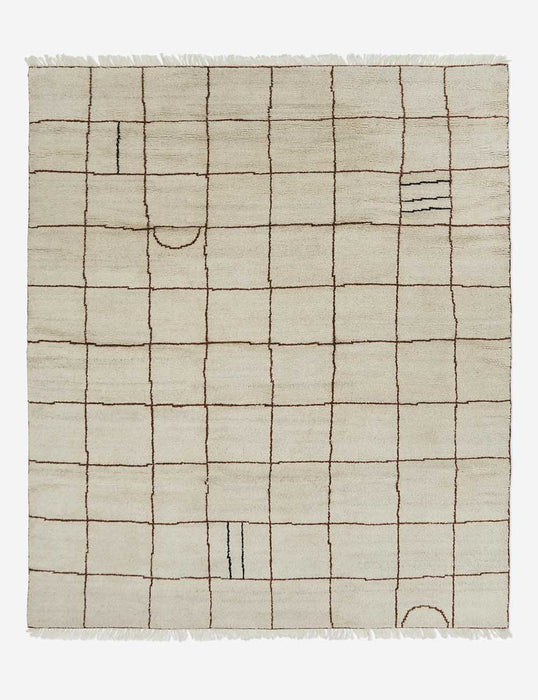 Irregular Grid Hand-Knotted Wool Rug by Sarah Sherman Samuel