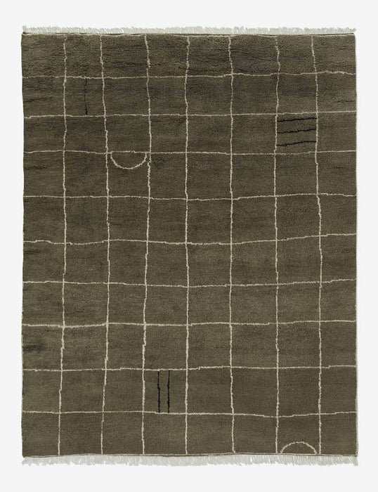 Irregular Grid Hand-Knotted Wool Rug by Sarah Sherman Samuel