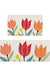 Feblilac Tulips Off-white Background PVC Leather Kitchen Mat